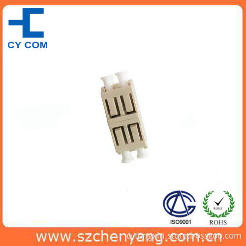 LC PC Dx Fiber Optic Adapter Beige Shell